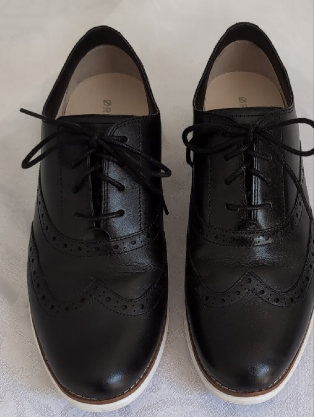 Cole Haan Black Leather Wingtip Lace-Up Sneakers - Picture 7 of 9